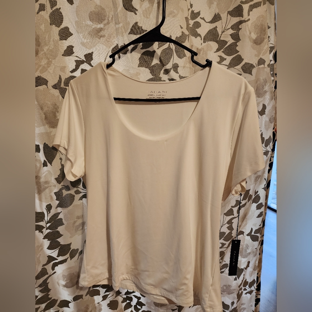 TAHARI  XL white blouse